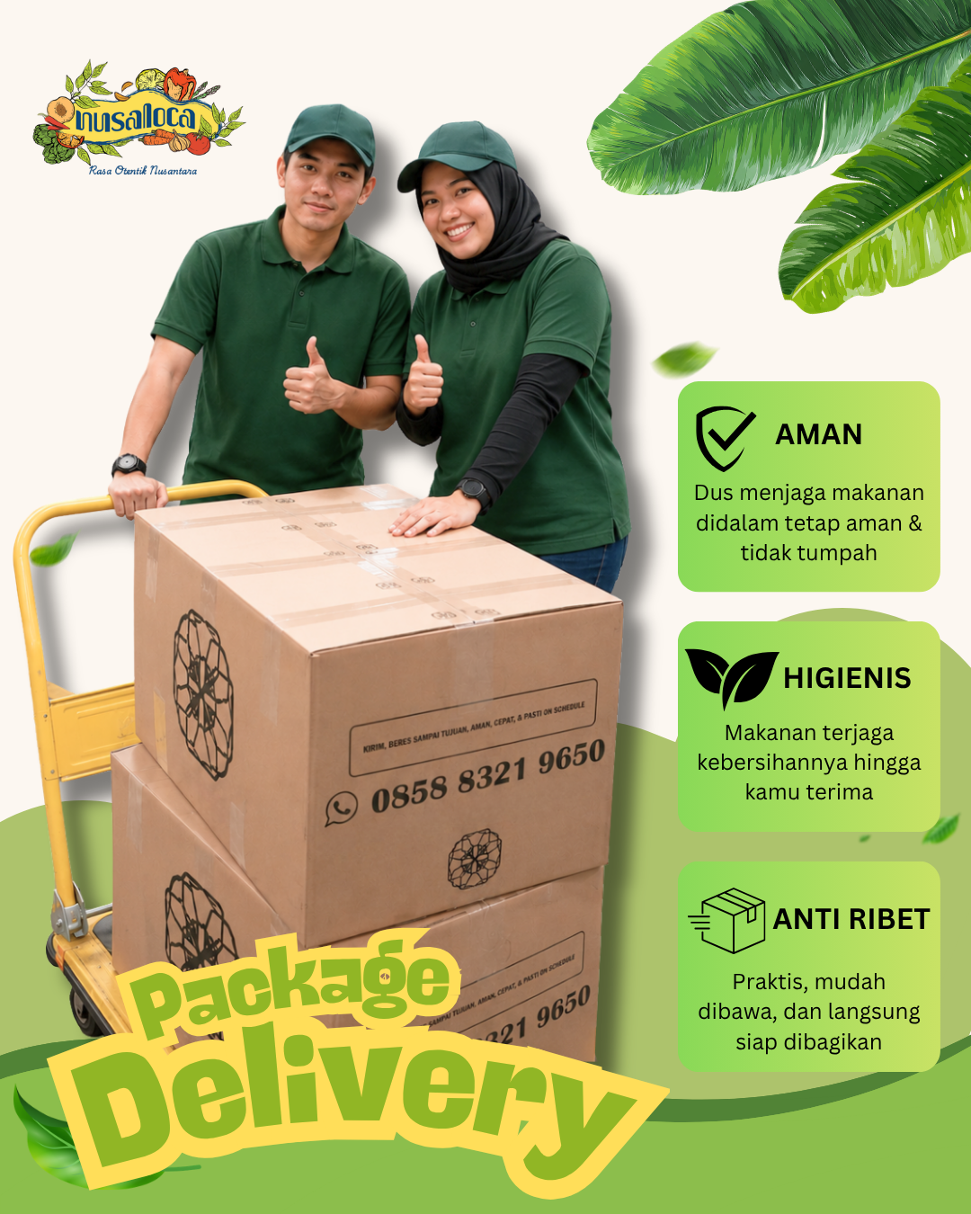 Pengiriman menggunakan dus